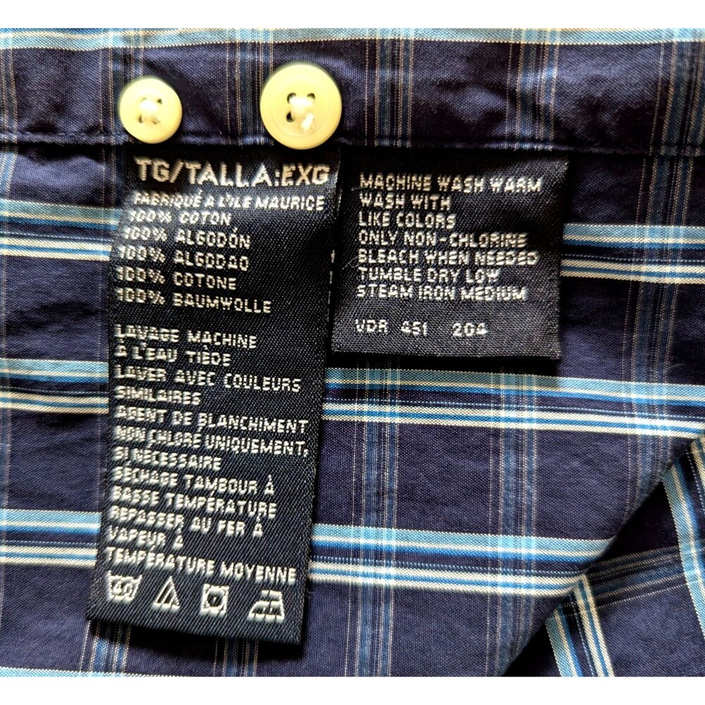 Nautica Men XL Blue White Plaid Button Down Short Sleeve Navtech Classic NWT - Picture 11 of 11